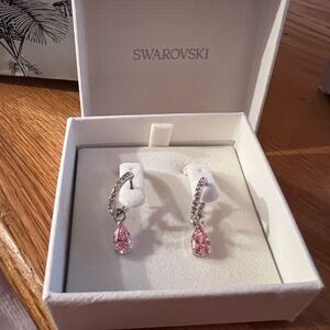 Swarovski Pink Crystal Drop Earrings